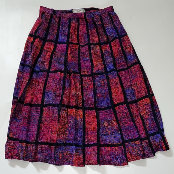 Celine Vintage Retro Multi colored, abstract print, 2piece set, top & skirt - Picture 13 of 14